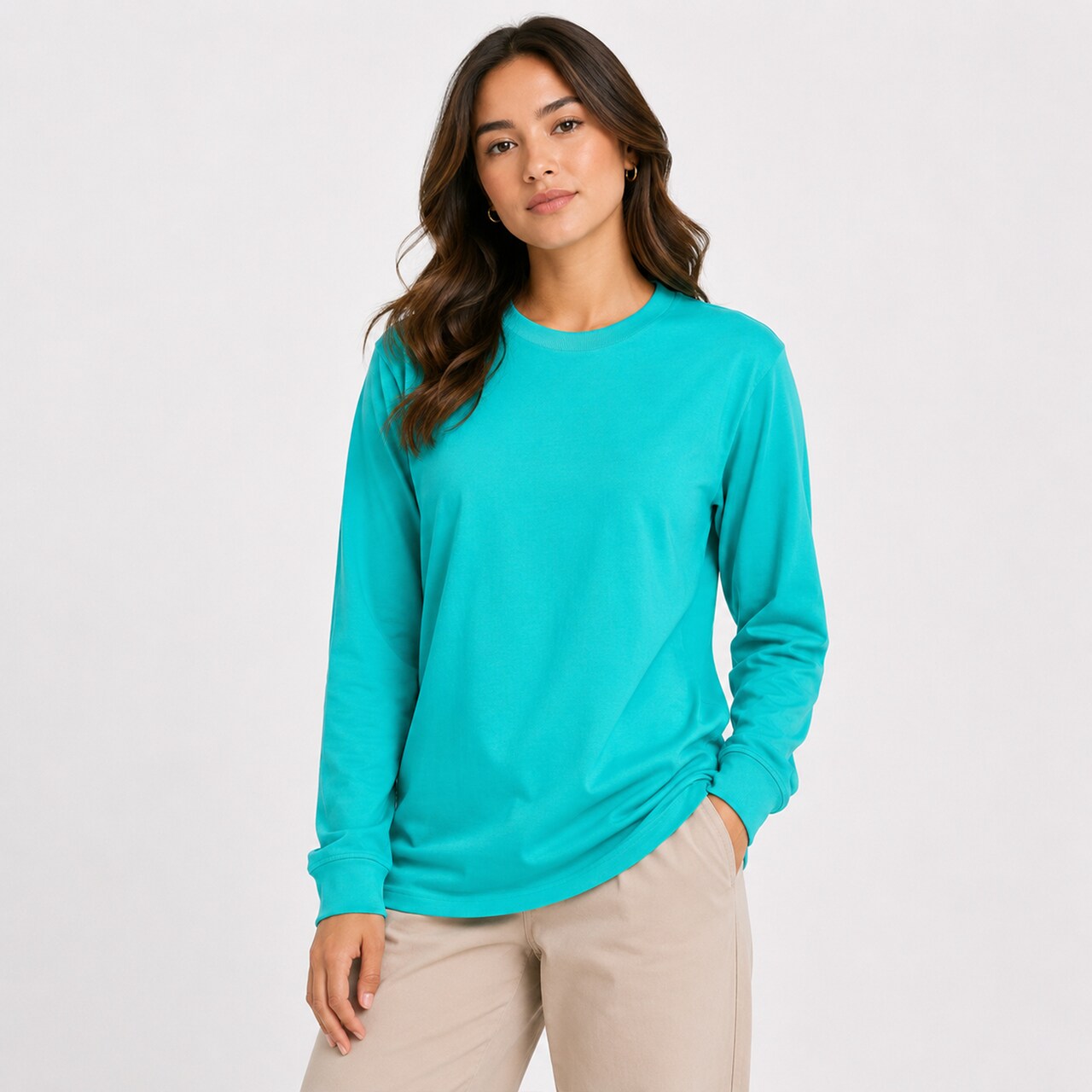 BELLA CANVAS Long Sleeve Heavy Cotton Jersey Tee for Everyday Wear, Layering & Custom Printing Unisex Crewneck Shirt